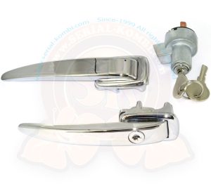 Handles kit, front doors, ignition, with 2 identical keys, pick-up single cab, 8/1958-11/1960