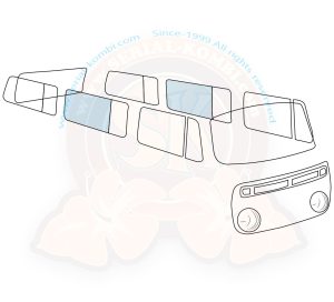Cristal lateral medio, parte fija, para la instalación de un deflector, 8/1967-7/1979, izquierdo o derecho