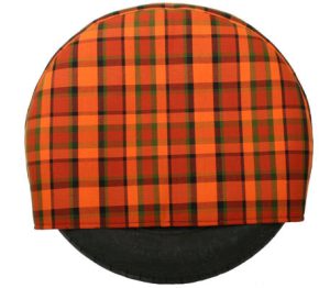 Abdeckung Reserverad, Westfalia Stoff, rot/orange kariert, 8/1967-7/1979
