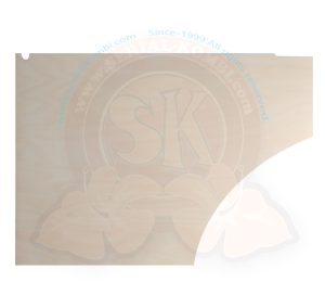 Pannello interno laterale fiancata destra sopra passaruota, compensato di betulla 4mm, Westfalia 8/1967-7/1979