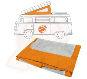 Lona de techo elevable Westfalia, T2 8/1967-7/1973 naranja 3 ventanas, especificaciones SERIAL-Kombi