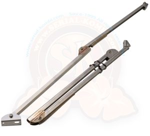 Aufstelldach Stützen hinten, Edelstahl, komplett mit Federn, Westfalia, 8/1972-7/1973 Paarweise