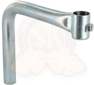 Tischbein, für kl. Tisch an Mitteldurchgang, außen Ø Tischbein 3.5cm, innen Ø Tischaufnahme 3.5cm, Höhe 26cm, Länge 30.5cm, Westfalia 5/1979-7/1992