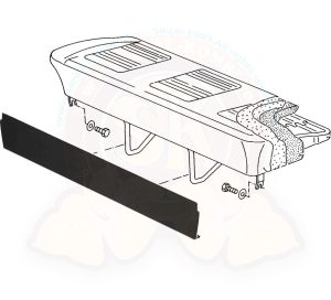 Rear seat trim, black satin 5/1979-7/1992