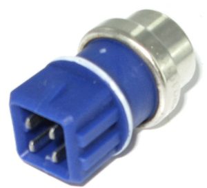 Temperaturgeber mit Schalter für Kühlwassertemp. Anzeige und/oder E-Lüfter Nachlauf, 20mm 4-polig blau/weiß, 93°/88°C, T4 9/1990-12/1997