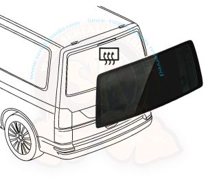 Vetro fumé (82-86%) per portellone posteriore, per modello furgonato o vetrato, 1544x562mm, senza tergicristallo, con sbrinatore T6 9/2015-