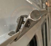 Serial-Kombi | Schiene fr Sonnensegel, Aluminium mit Edelstahlklammern,  Befestigung an Regenrinne, 2 lngen 49cm+190cm, Westfalia, 1950-7/1967  SK100907