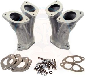 Collettori d&rsquo;aspirazione dritti per carburatori doppio corpo IDF/DRLA/HPMX 36-40mm, la coppia con kit d&rsquo;installazione 1300cc-1600cc Doppia aspirazione