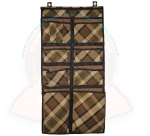 Sac de rangement, organisateur multipoches pour dossier de siège, 12 poches, 40x76cm, Marron/Beige