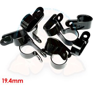 Abrazaderas R de nylon, negro, 19.4mm, 10 piezas