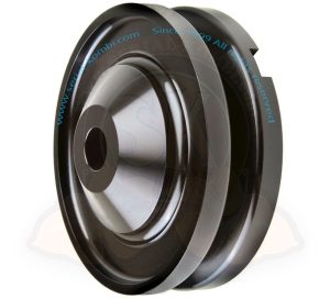 Keilriemenscheibe für Lichtmaschine, 12 Volt, Aluminium gefräst, schwarz eloxiert, 1600ccm 8/1967-7/1979