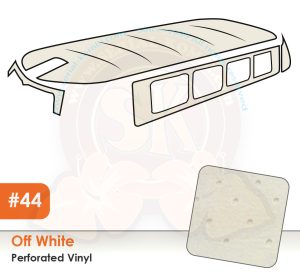 Headliner TMI, complete with windows frames, fits non sunroof model, perforated vinyl 8/1963-7/1967 - #44 Off White