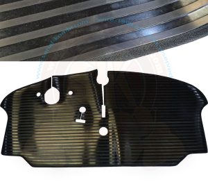 Floor mat for cab floor, rubber, thinner than original, black, 8/1972-7/1979