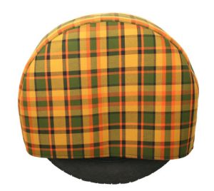 Abdeckung Reserverad, Westfalia Stoff, gelb/grün/orange kariert, 8/1967-7/1979