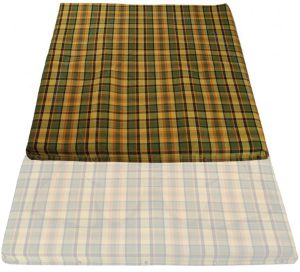 Bezug für Matratze Aufstelldach, 122x116x5cm, gelb/grün/orange kariert, Westfalia 8/1973-7/1979