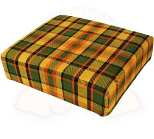 Bezug für Westfalia Hocker, gelb/grün/orange kariert, 8/1973-7/1979