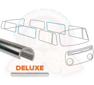 Window aluminium trim, fits center side windows without vent window 8/1967-7/1979 (2 part as standard)