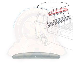 Lamiera sopra al pannello del lunotto posteriore, pick-up 8/1952-7/1965