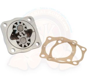 Oil pump with 21mm (STD) gears for 3 rivet camshaft, single relief case and 8mm case studs, 1600cc single port, 8/1967-7/1969