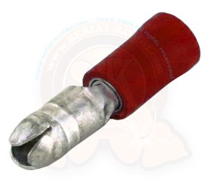 Terminal eléctrico redondo aislado Macho rojo, Ø 4mm para cable eléctrico 0.5-1mm²