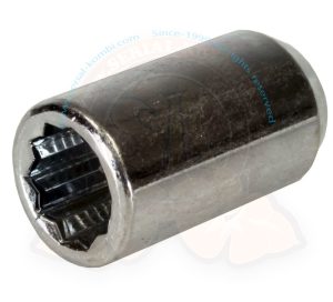 Wheel nut chrome plated, 14x150 conical head, for alloy wheels with recessed holes, like BRM 5x112 and Cosmic 5x112 / 5x205