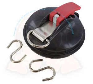 Saugnapf zur Befestigung verschiedener Gegenstände, mit Ring, Ø 115 mm + 2 S-Haken
