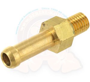 Hose connector, screw type, for original Solex 30-31-34 PICT carburettor or fuel pump, for Ø 6mm fuel hose