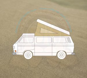 Pop top Westfalia roof canvas, T3 8/1983-7/1992, beige, 3 windows