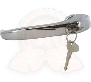 Poignée de porte coulissante avec 2 clefs, 8/1967-7/1973