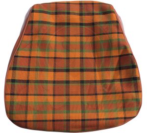 Bezug Sitzfläche Fahrer oder Beifahrersitz, rot/orange kariert, Westfalia, 8/1973-7/1979