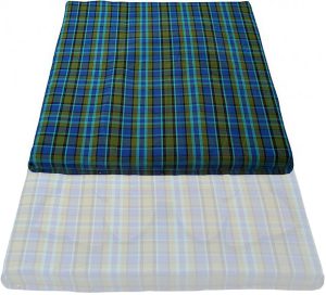 Bezug für Matratze Aufstelldach, 122x116x5cm, blau/grün kariert, Westfalia 8/1973-7/1979
