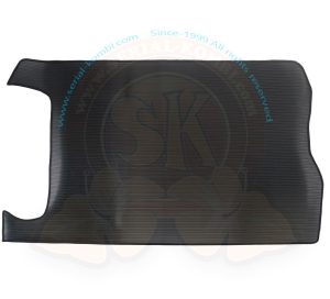 Tapis de protection, caoutchouc, compartiment à bagages au-dessus du moteur, modèle avec roue de secours 8/1971-7/1979 - Noir
