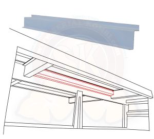 Rinforzo su pannello divisorio tra vano serbatoio e stiva, pick-up cabina singola e doppia 8/1967-7/1979