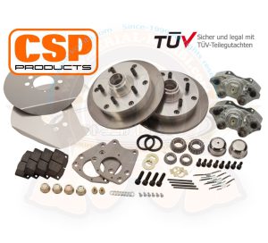 Scheibenbremsanlage Vorderachse CSP, 3/1955-7/1963 LK 5x130 für Porsche Felgen, Spur -2.5mm pro Seite gegenüber Serie