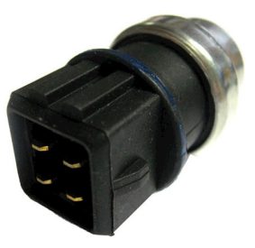 Temperaturgeber mit Schalter, Kühlmitteltemp. Anzeige und/oder Kühlernachlauf, 4-polig schwarz/blau 100C°-95°C, T4 8/1992-6/2003