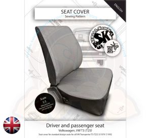 Sewing pattern for seat cover, original driver and passenger seat, Transporter T3 (T25) 5/1979-7/1992 (english version)