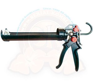 Pistola profesional para cartuchos de sellador/adhesivo de silicona de 310ml, ajustable con o sin función antigoteo moviendo la palanca superior