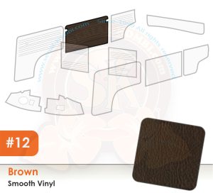 Panneau intérieur de porte coulissante TMI, vinyle aspect lisse 8/1970-7/1979 - #12 Brown