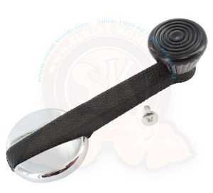 Window winder handle Deluxe, black/chrome 8/1967-7/1979