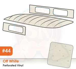 Dachhimmel komplett TMI, mit Ausschnitt für Fenster, nicht für Schiebedachmodell, perforiertes Vinyl, 8/1967-7/1971 - #44 Off White