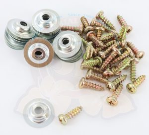 Viti e rondelle, kit di 30 per montaggio condotto laterale passaggio ventilazione sulla porta anteriore, Deluxe, Microbus 8/1967-7/1979