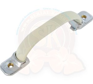 Türgriff innen Vordertür, creme-weiss, Deluxe mit Chromenden, 8/1967-7/1979