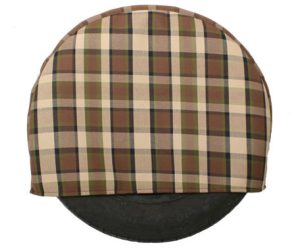 Abdeckung Reserverad, Westfalia Stoff, braun/beige kariert, 8/1967-7/1979