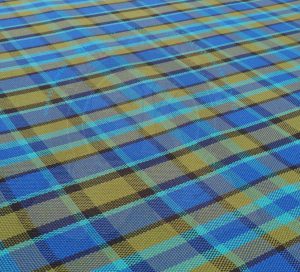 Westfalia seat cloth material, backed fabric, blue/green, code 49, width 150cm, sold per metre