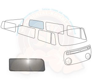 Thermo plastic glass double glazed rear side left 8/1967-7/1979 Westfalia, Transparent grey