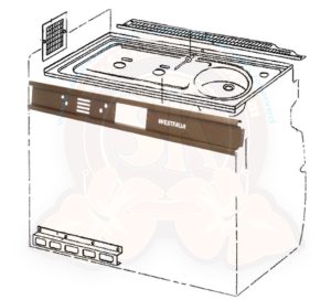 Blende für Küchenteil, Edelstahl, 86x10cm, Westfalia, 5/1979-7/1992 braun