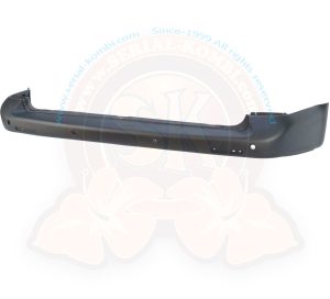 Rear bumper, with holes for parking sensor, T5 4/2003-5/2012 textured graphite grey, with TÜV certification