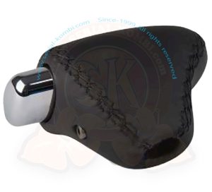 Pommeau de levier de vitesses en Cuir Noir avec bouton de pression chromé T4 5/1998-6/2003 boîte automatique