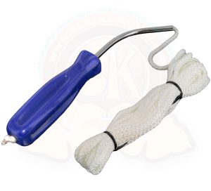 Herramienta para insertar fácil y rapidamente la cuerda para montaje de las juntas de parabrisas y ventanas