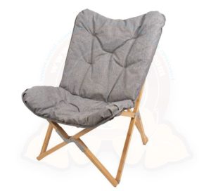 Padded folding LOUNGE chair, tinged with grey, bamboo frame, 75x43xH100cm, up to 120kg, HOLIDAY TRAVEL